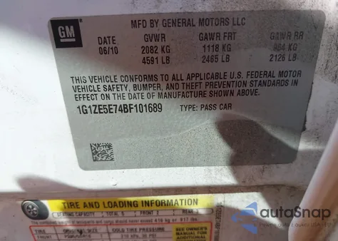 2011 Chevrolet Malibu Ltz из США, поврежденный, VIN 1G1ZE5E74BF101689